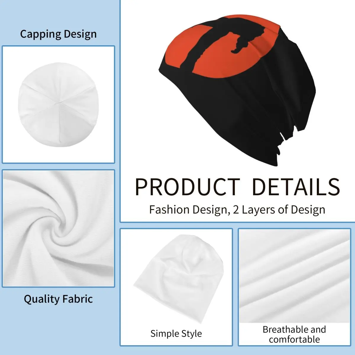 الرماد مقابل الشر الميت (الأحمر) قبعة محبوكة دافئة الهيب هوب بونيه قبعة الخريف الشتاء في الهواء الطلق قبعات حريمي للرجال النساء الكبار