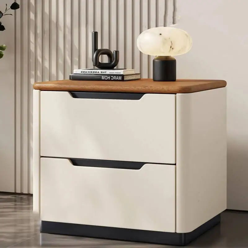 طاولة ليلية على الطراز الشمالي راحة دافئة فريدة من نوعها منضدة شخصية موفرة للمساحة أثاث غرفة نوم Mesita De Noche Dormitorio #4