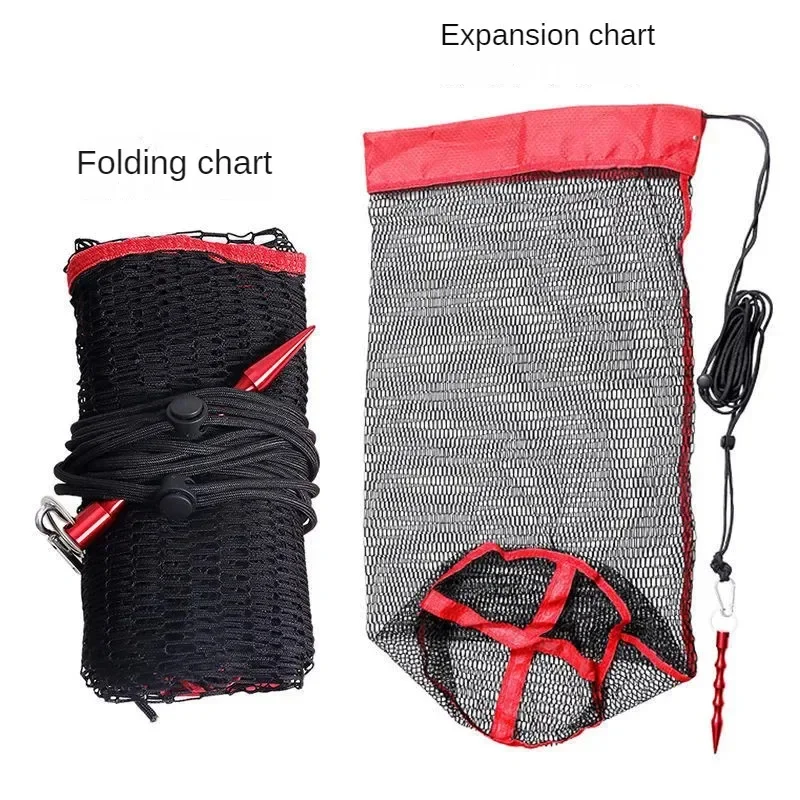 Live Fish Net Fish Protection Kit Net Pocket Fish Bag Invisible Fishing Net Bag