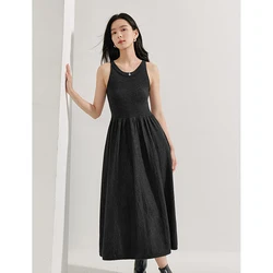 INMAN 2024 autumnwinter French chic knit Slip dress Women's dresses sleeveless slimming waist dress