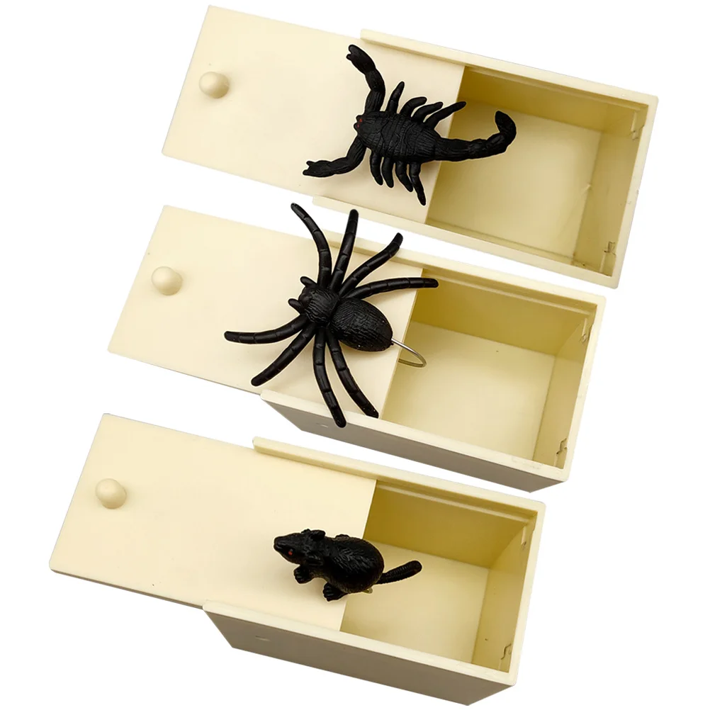 

3 pcs Realistic Insect For Halloween Spider Trick Box Scare Prank Joke Fun Kids Horror Decoration Gift