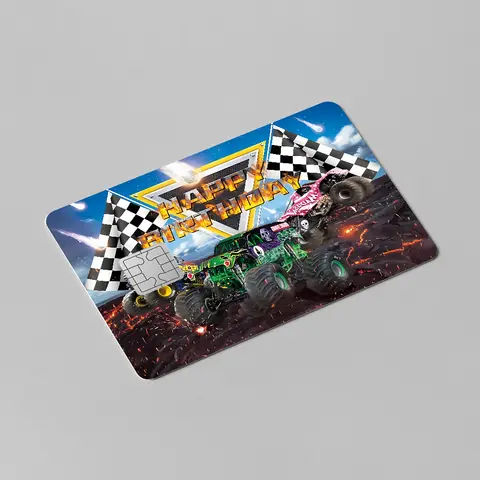 Monster Jam Cartoon 100% het rea Amine Kredit Debit Bankkort Busskort Film Hudklistermärke 10 best sales monsterjam - №6
