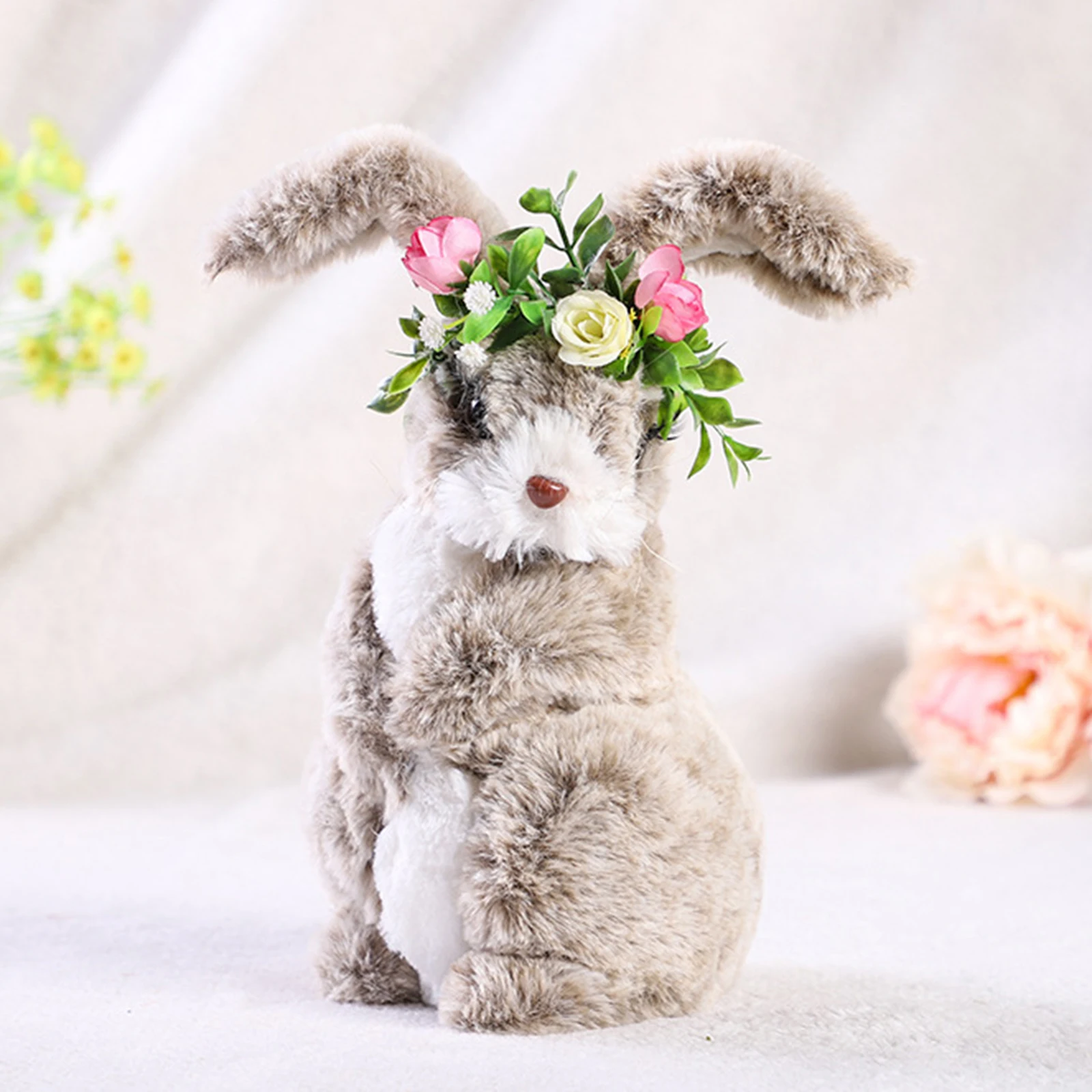 Easter Simulation Rabbit Decoration Easter Decor Toy With Handmade Straw Cute Bunny Ornament For Home Garden Decor Easter Gift