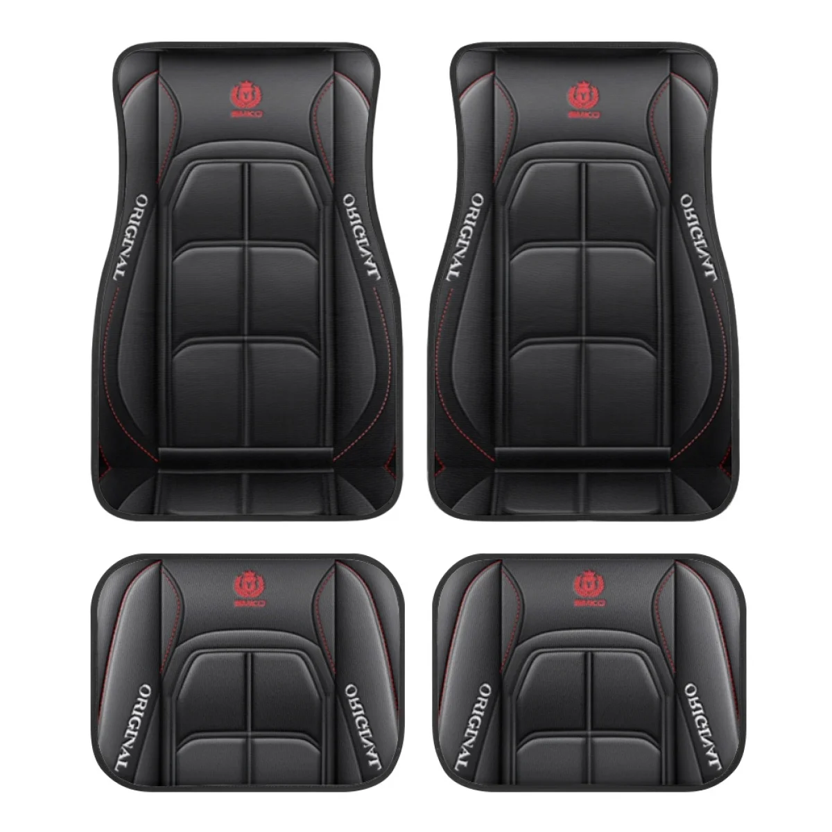4pcs Elegant Car Floor Mats - Non-Slip, Easy-Clean Polyester All-Season Floor Mats Universal Car Carpet Interior Accessories ﻿
