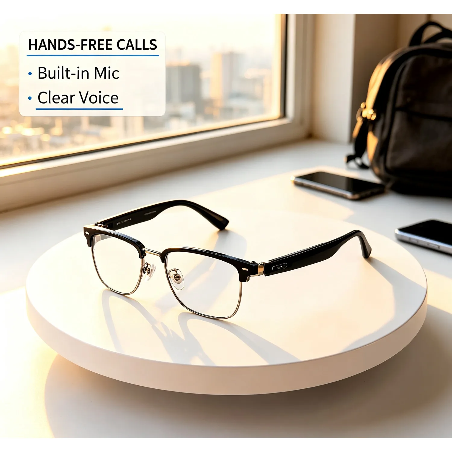1. Lunettes audio intelligentes avec haut-parleur intégré pour la musique et les appels