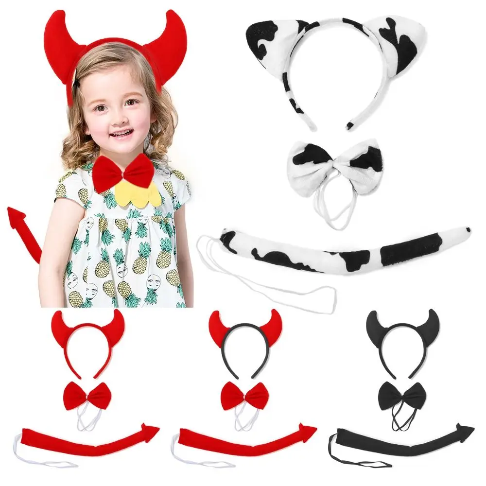 Muszka z ogonem, Demon Cosplay akcesoria do obręczy do włosów na imprezę karnawałową z motywem rekwizytu dekoracja kostiumowa śmieszne dekoracje na Halloween — zdjęcie 3