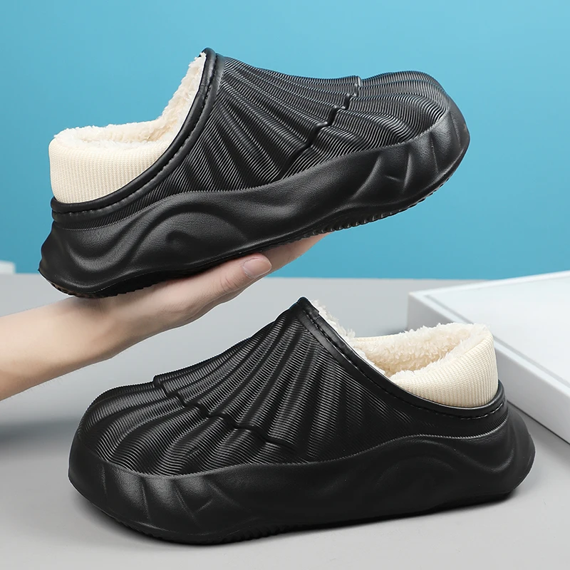 

Winter Men Cotton Slippers Outdoor Comfortable Casual Men Shoes Anti-slip Men Shoes Warm Unisex Comfortable Slippers