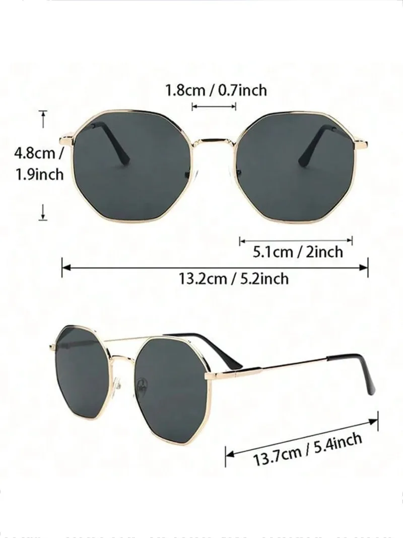 1/3 Pcs Metal Geometric-Round Frame Sunglasses Fashion Classic For Vacation Decors Sun Glasses Outdoor Shades Goggles Men/Women view 6