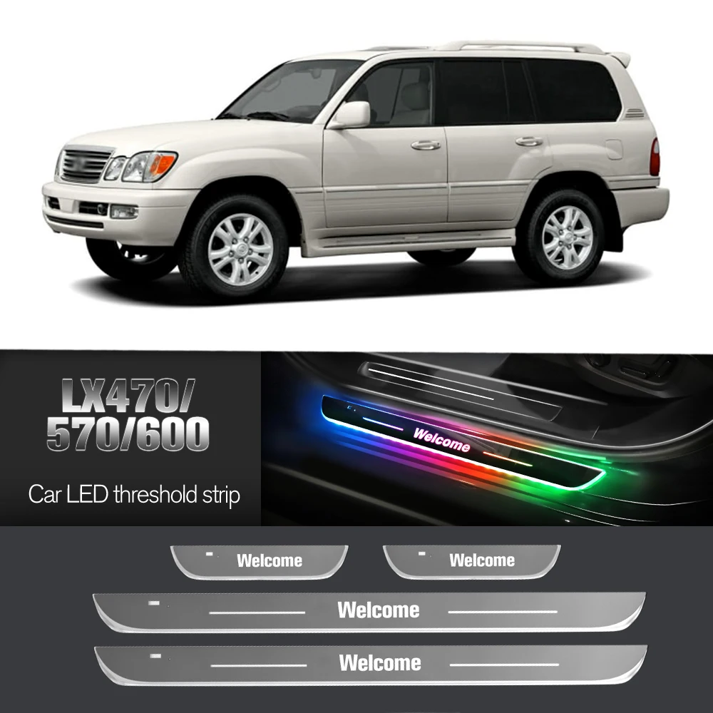 Car Door Sill Light For Lexus LX470 LX570 LX600 1998-2022 2015 2020 Customized Logo LED Welcome Threshold Pedal Lamp Accessories