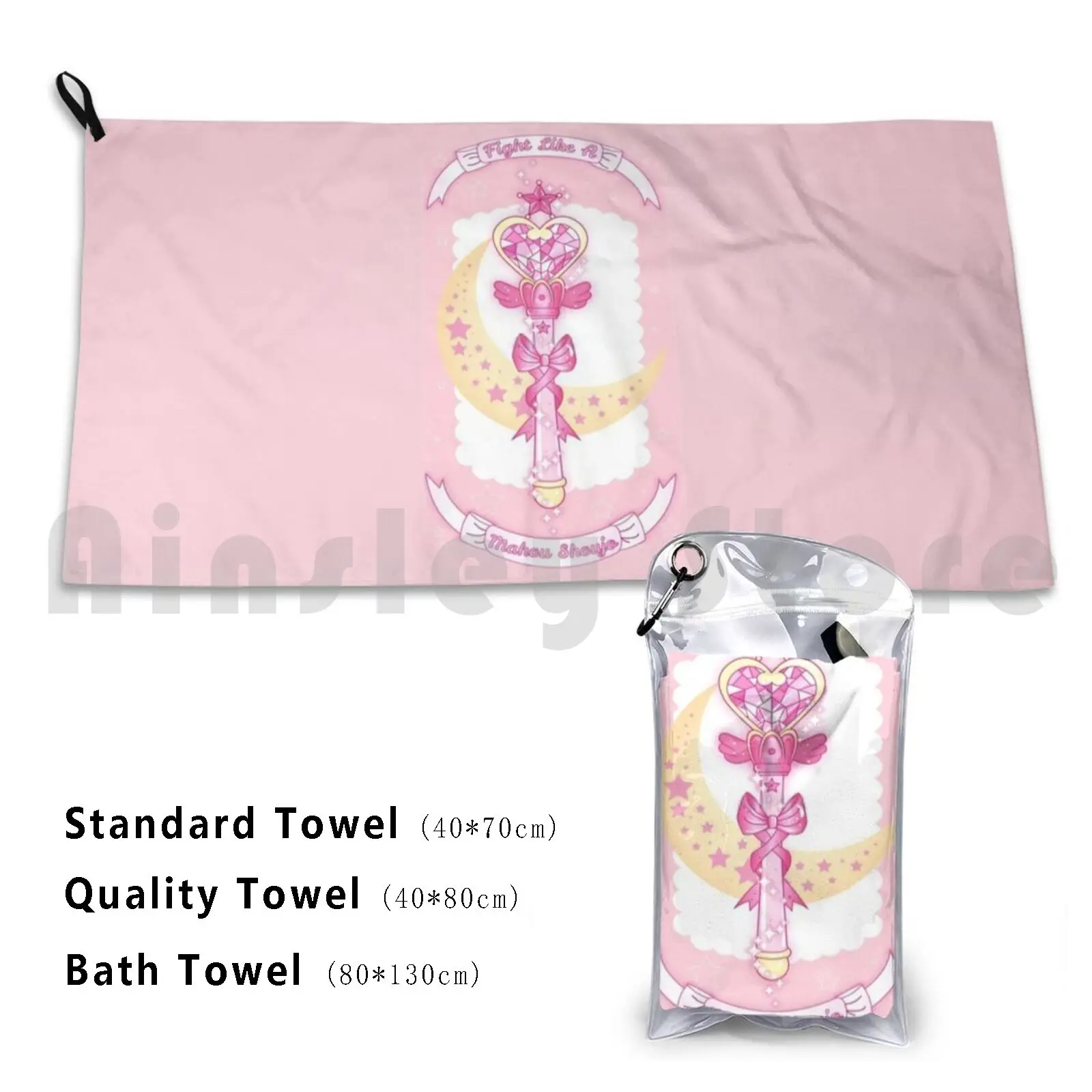 Fight Custom Towel Bath Towel Fight Anime Moon Jewerl Heart Power Bow Stick Sweet Unverse Sailor Manga