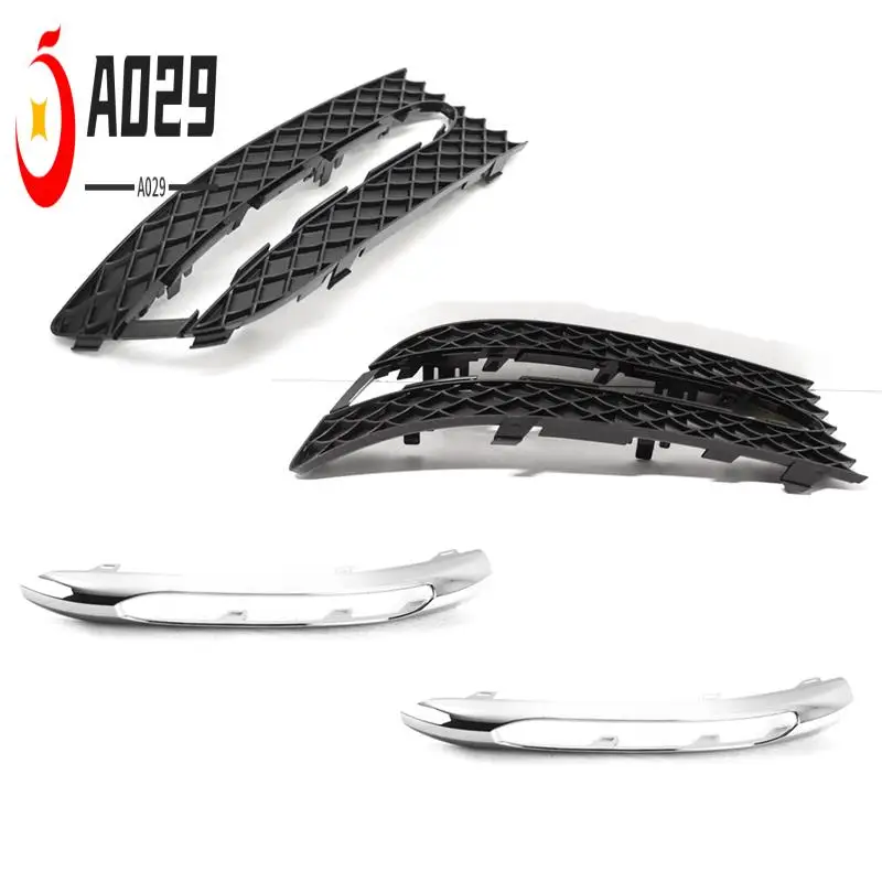 

A029-Front Bumper Fog Light Bezel Grille Trim Driving Light Cover Grille For Mercedes-Benz SLK Class R172 W172 12-16