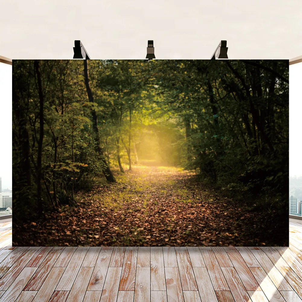 Quiet Endless Path In The ForestBackdrops Artistic Photos Background Decorations for Mysterious Theme Photography Props