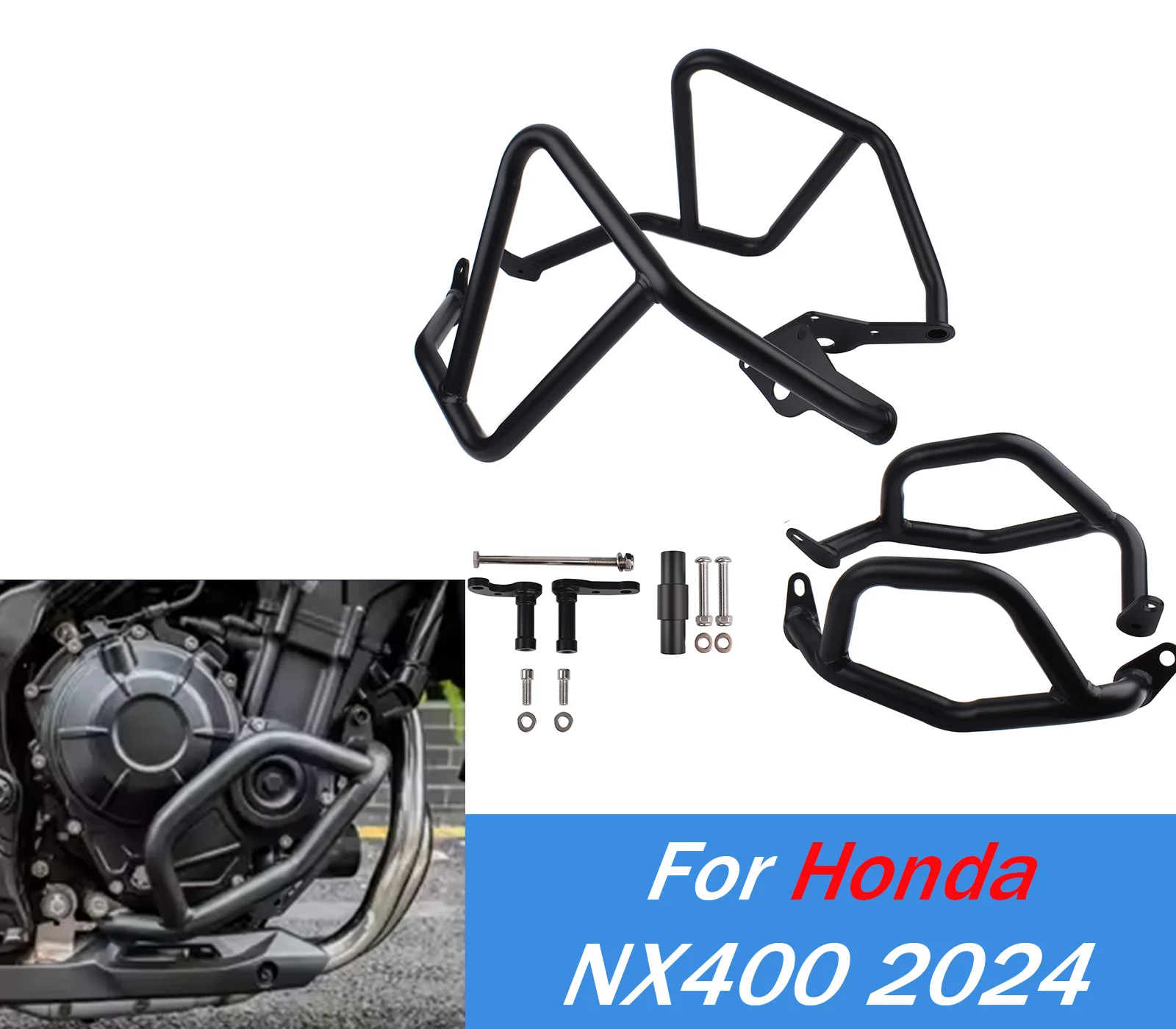 

Для Honda NX400 2024, дорожная защита бака двигателя, бампер, клетка для трюков, защита рамы мотоцикла, аксессуары ﻿