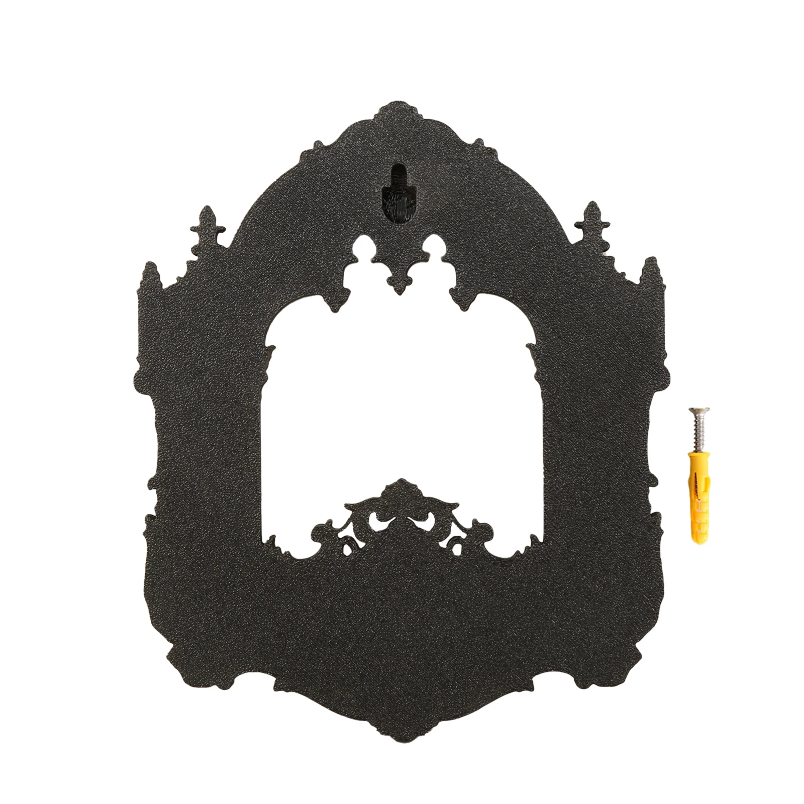 Cross-border Vintage Gothic Arch Carved Hollow Wall Frame, Matte Black Dark Tone Wall Decor for Retro Gothic Living Room Bedroom - view 5