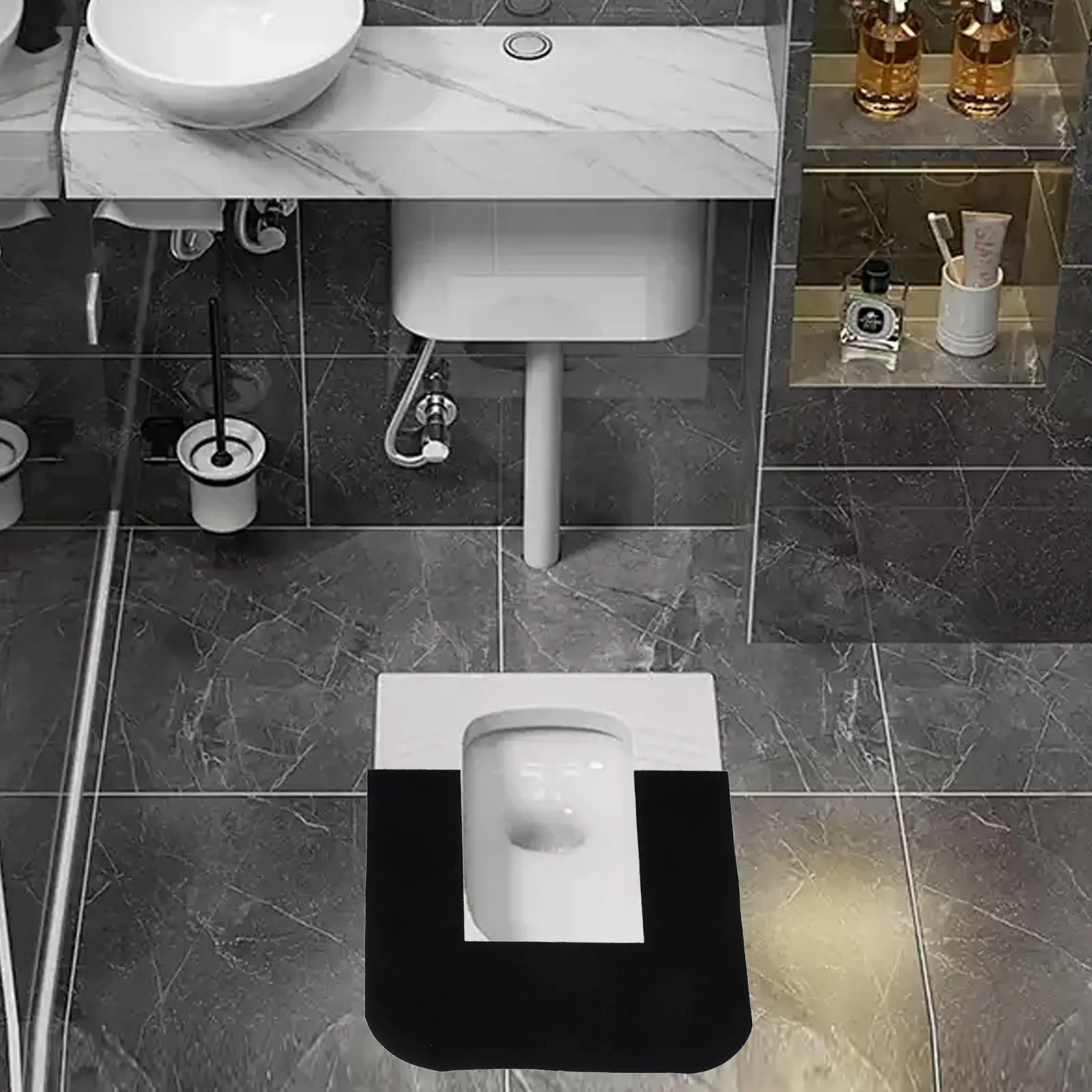 

Absorbent U-Shaped Urinal Mats Non-Slip Toilet Floor Protector Bathroom Washable Rug Toilet Mat Urinal Mats Closestool Floor Mat