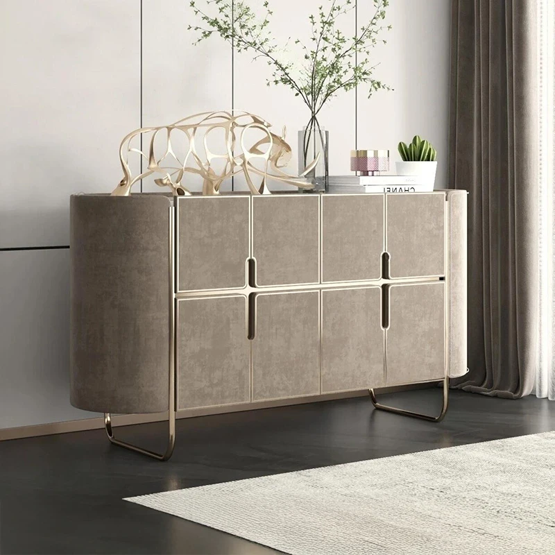 LTT Modern Light Luxury Entrance Cabinet Semicircular Simple Meal Side Tea Locker