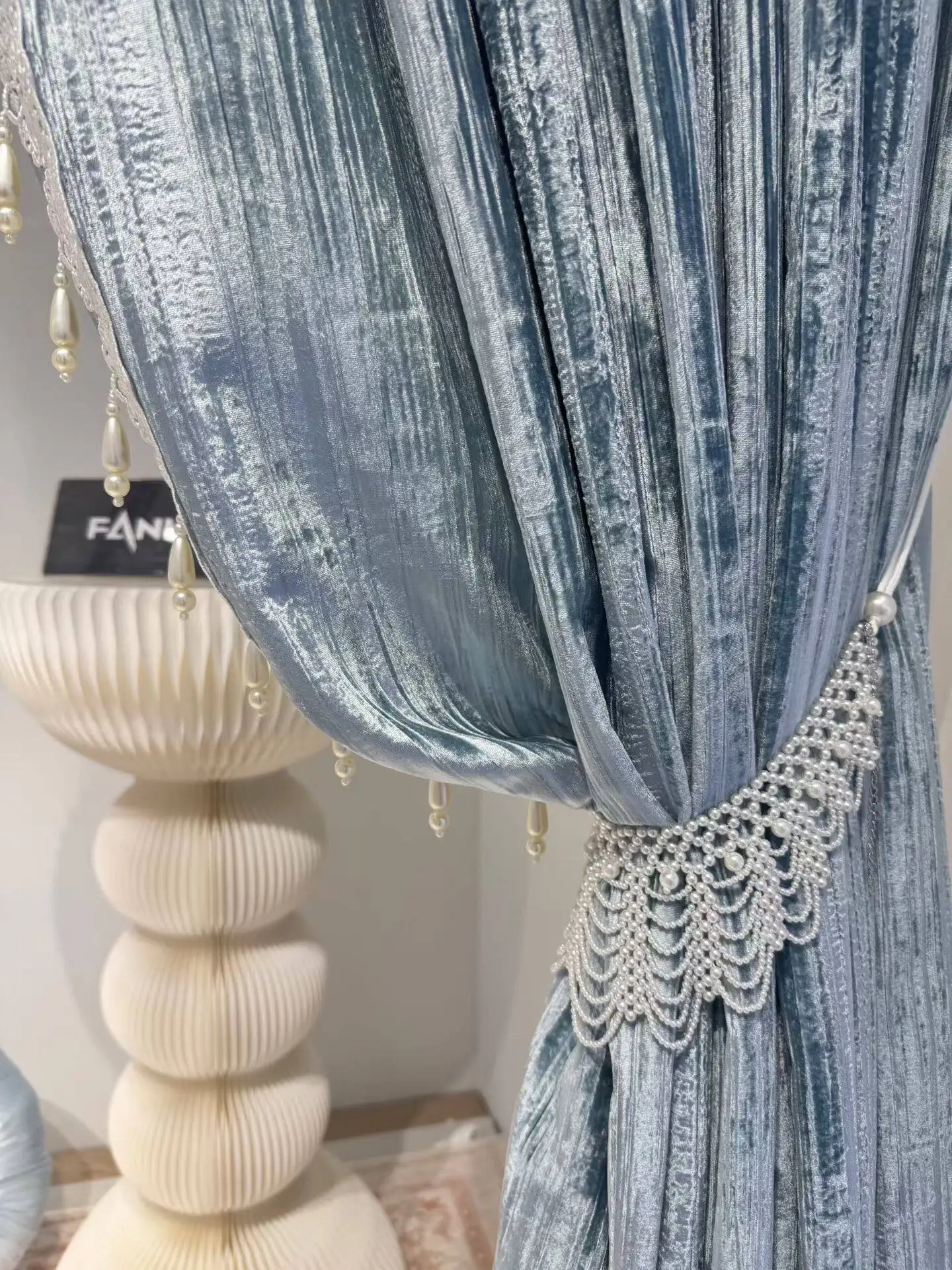 New Velvet Pressed Zou Pink Blue Nail Bead Curtains for Living Room Bedroom Blackout Curtains Customized Partition Curtains