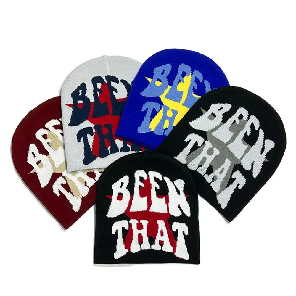 

Letter Printing Knitting Cap Hat Men Women Beanie Bonnet Gothic Wool Acrylic Warm Casual Skullies Y2k Ins Hip Hop Cap Cold Cap