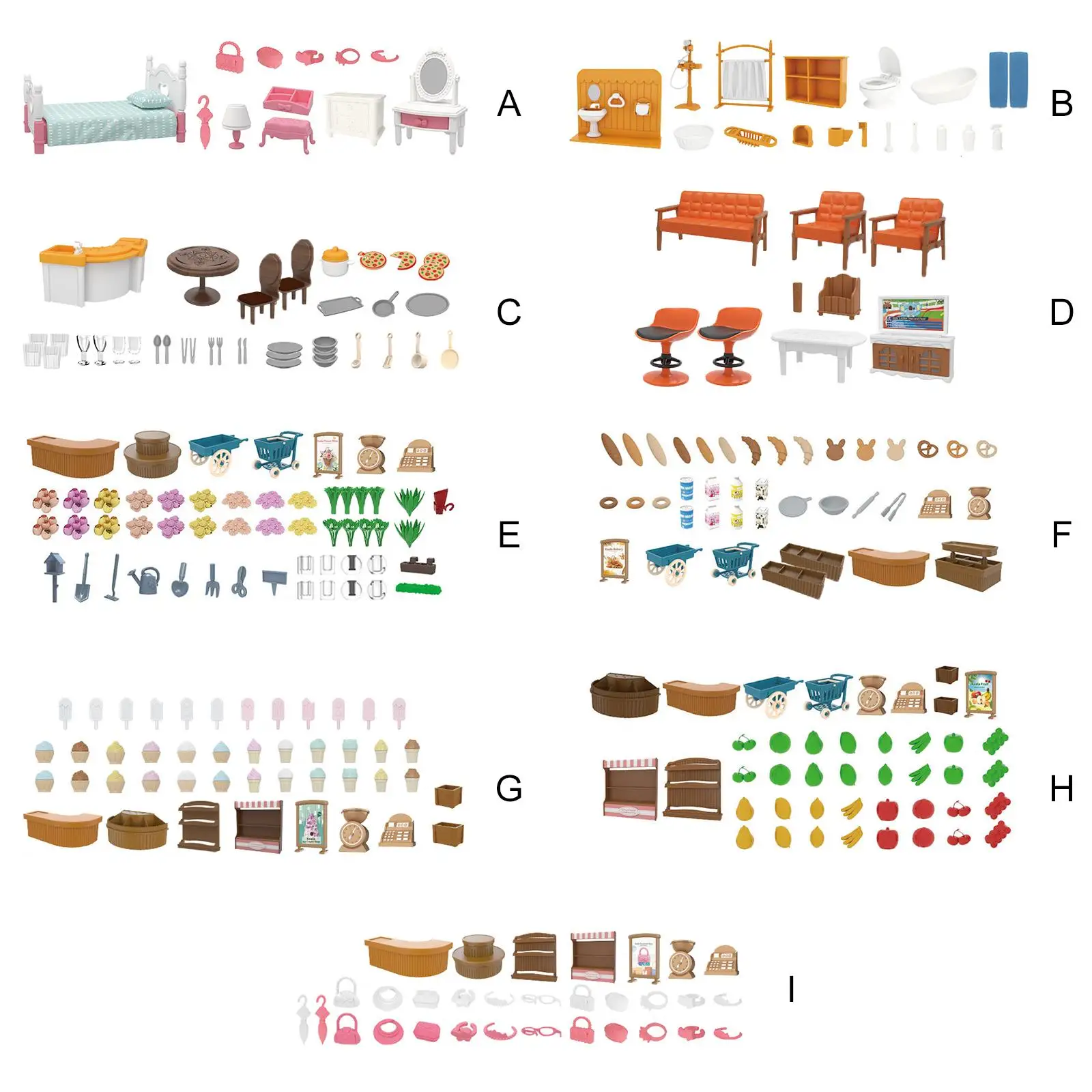 Juego de muebles para casa de muñecas, accesorios 1/12 DIY para interacción entre padres e hijos