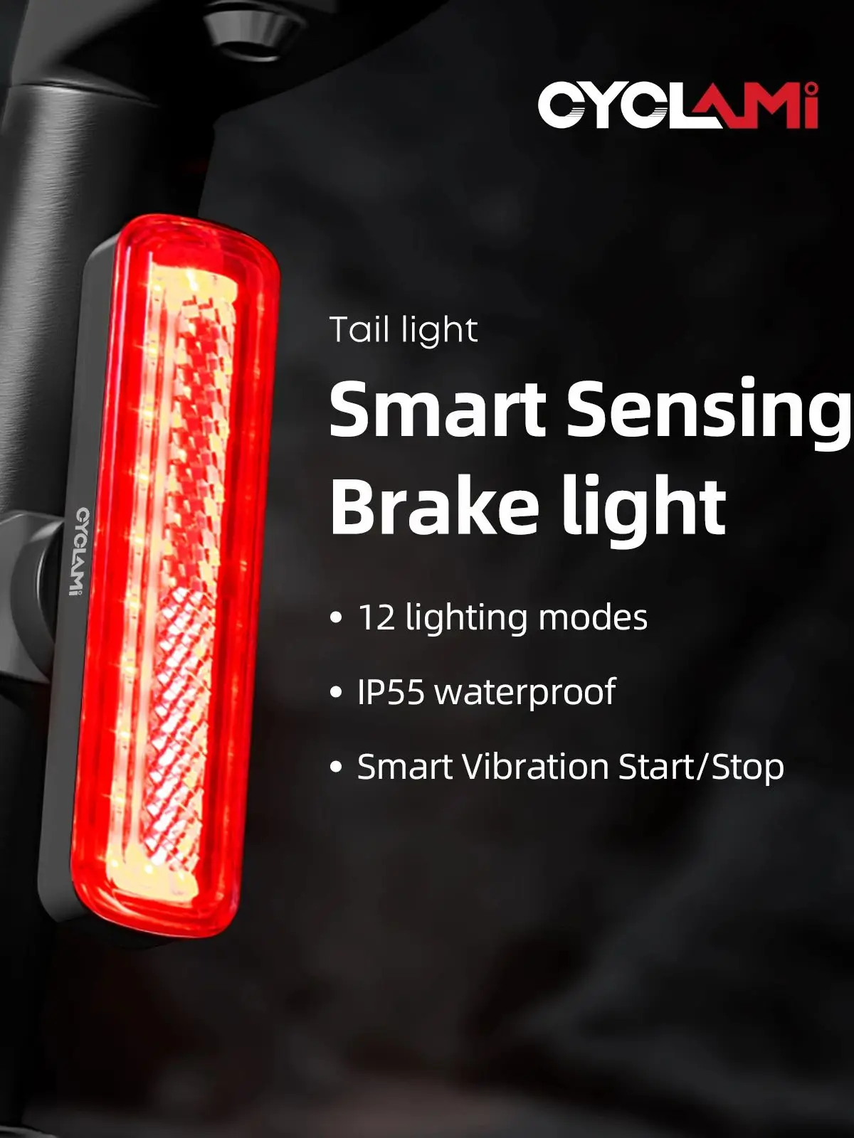 AliExpress CYCLAMI Bike Taillight Brake Sensing Rear Light Rainbow LED Warning IPX5 Waterproof MTB Road Bicycle Accessories