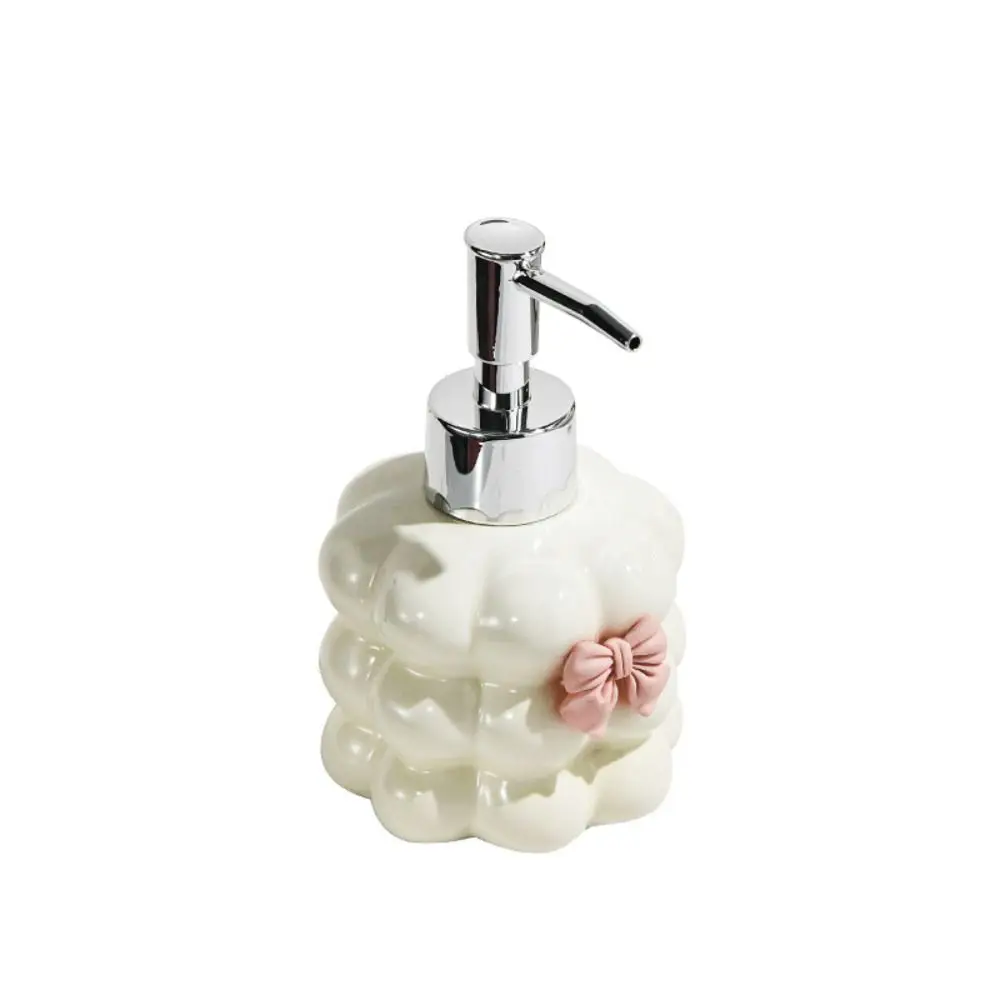 

Home Decor 250ml Soap Dispenser Light Luxury Empty Lotion Storage Container Ceramic Bow Shampoo Bottle Bathroom