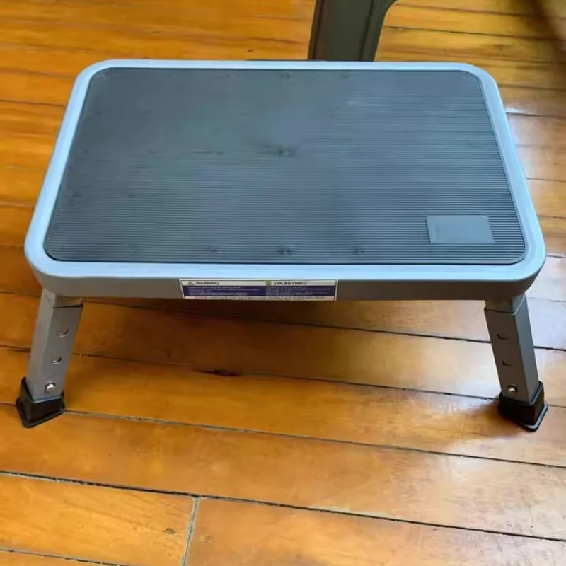

Foldable Kitchen Step Stool Non-Slip Adjustable Height Footrest for Home with Anti-Tip Design 150kg Capacity Metal Step Ladder