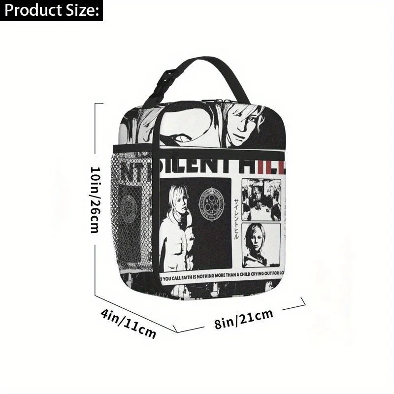 Bolsa térmica aislada con temática de videojuegos Silent Hill, mercancía coleccionable para el hogar y la oficina