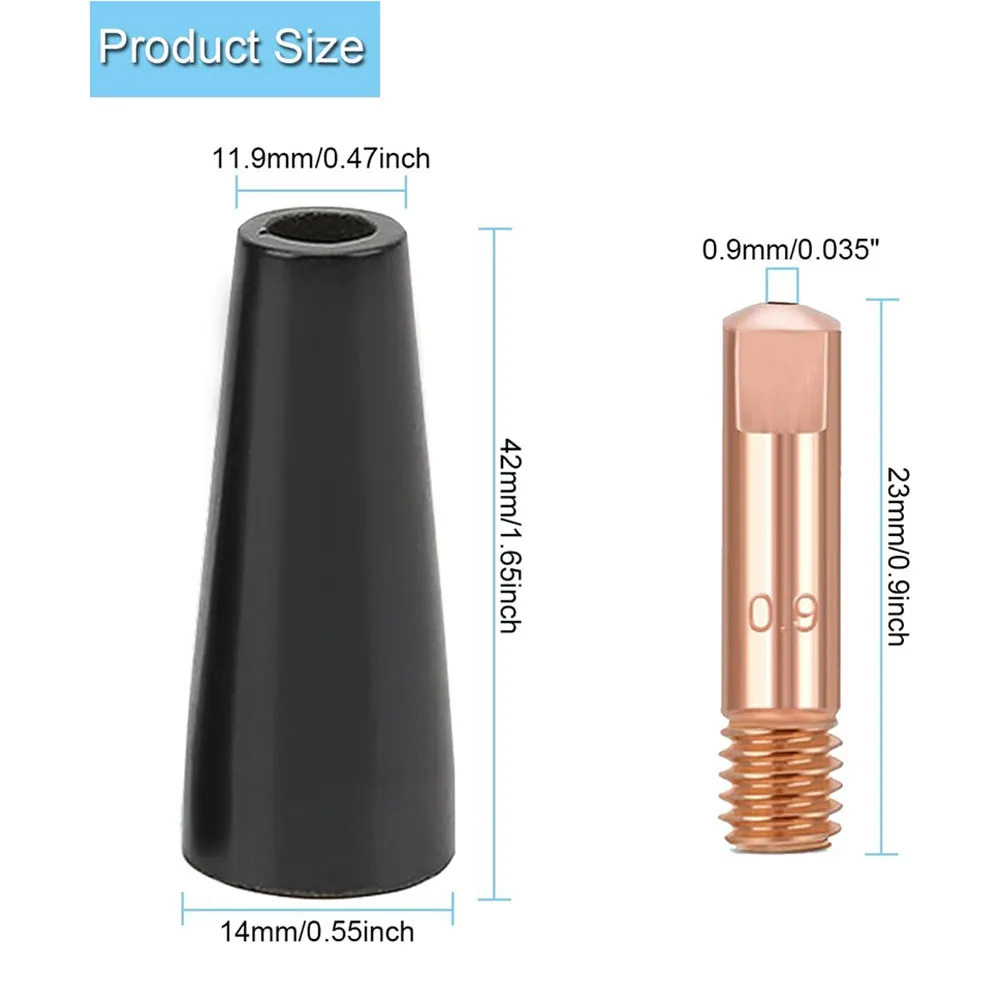 For 14AK Torch Copper Conductive Tips Flux Core Kit Home Welding Copper Conductive Tips Set Standardized Design