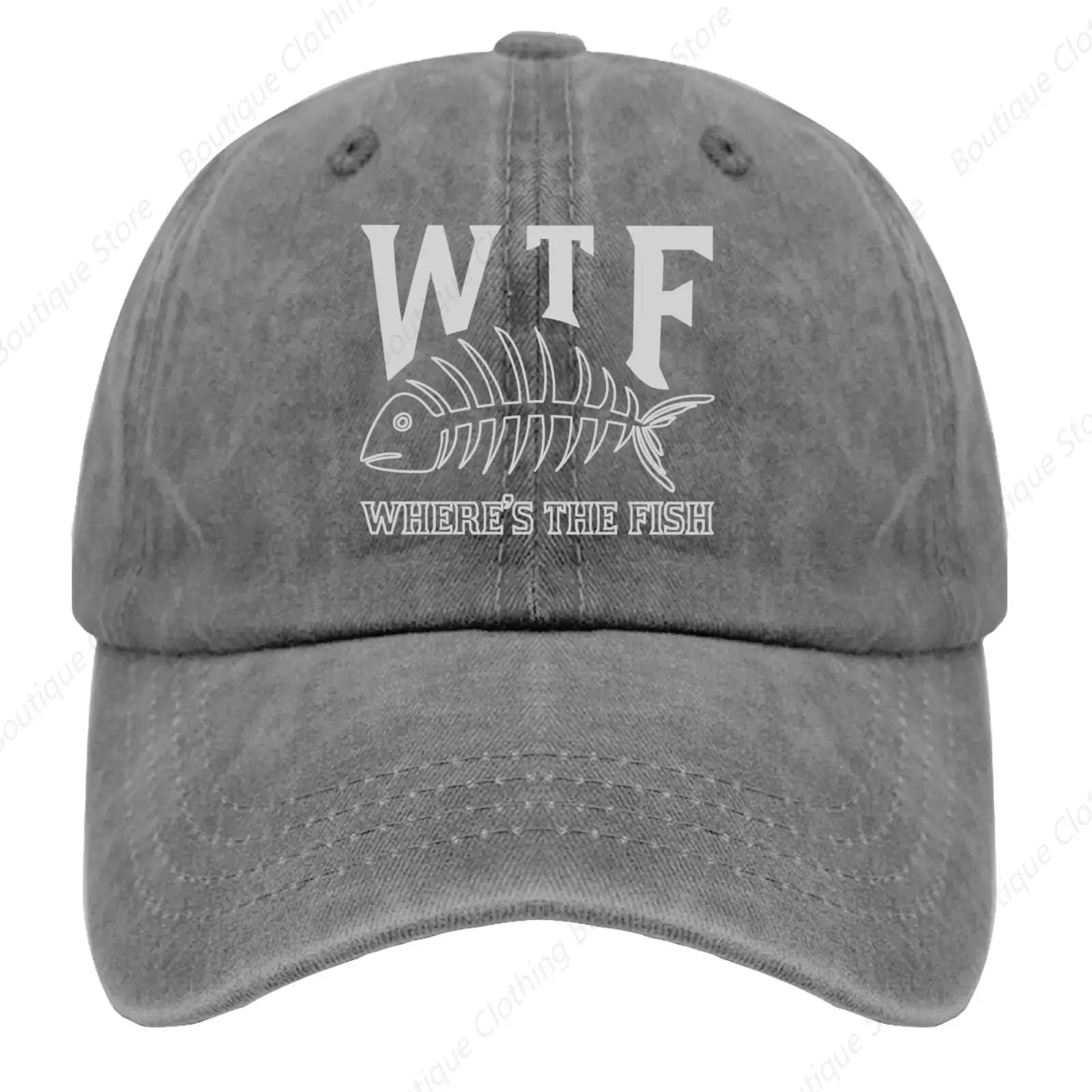 WTF Hat Where's The Fish Trucker Hat Mama Hat Pigment Khaki Womens Baseball Caps Gifts for Him Cool Hats