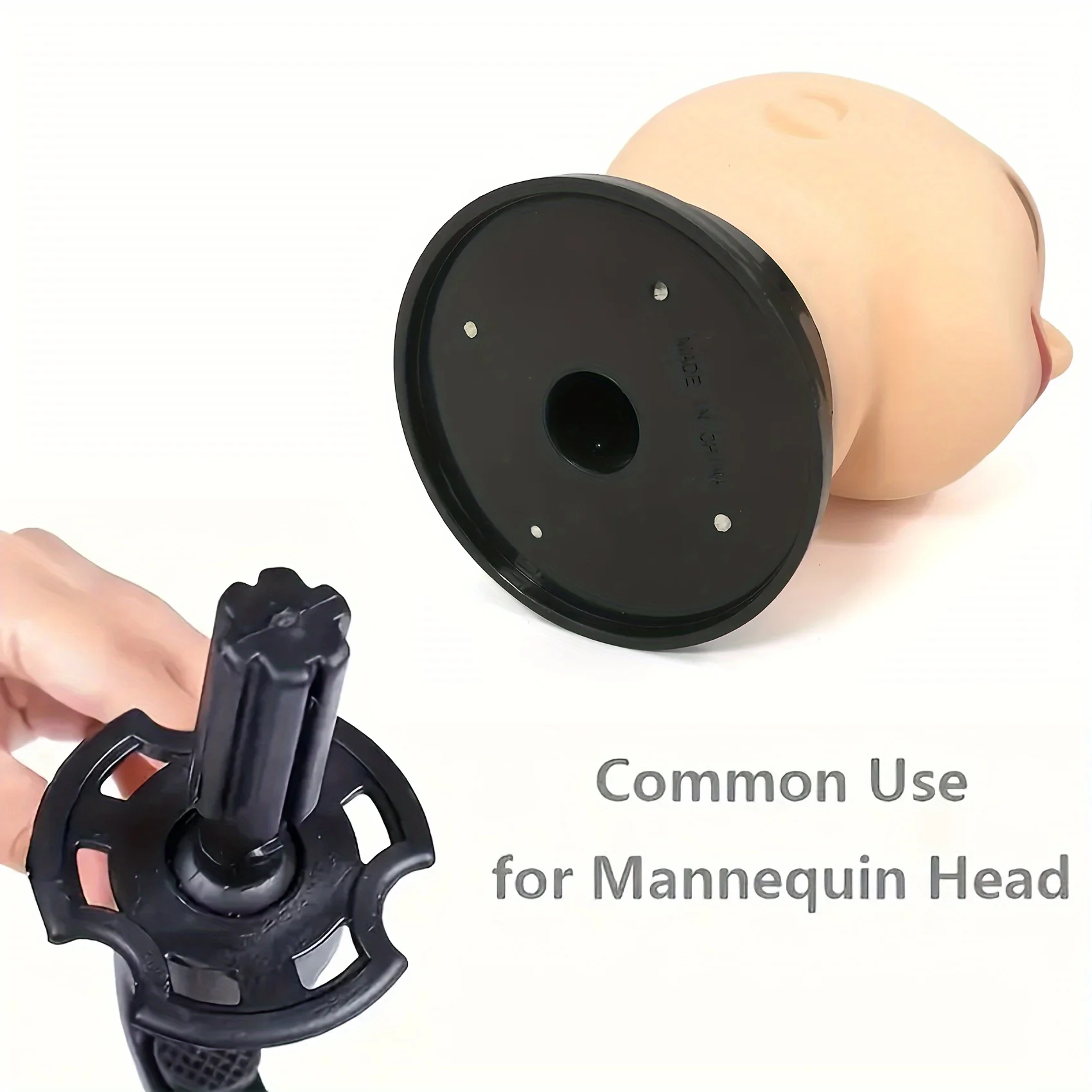 رأس عارضة أزياء أصلع مع حامل للشعر المستعار ونماذج رأس العرض التي تظهر القبعات والخوذات أو النظارات أو الأقنعة #6