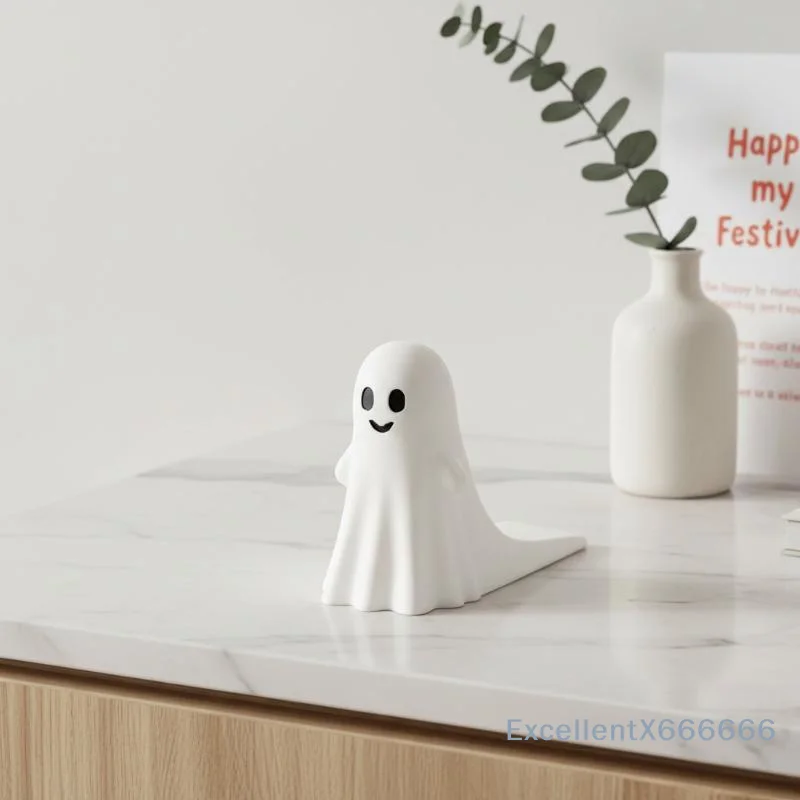 Simulation Ghost Shaped Door Stop Halloween Theme Decor Silent Anticollision Door Suction Buffer Ornament