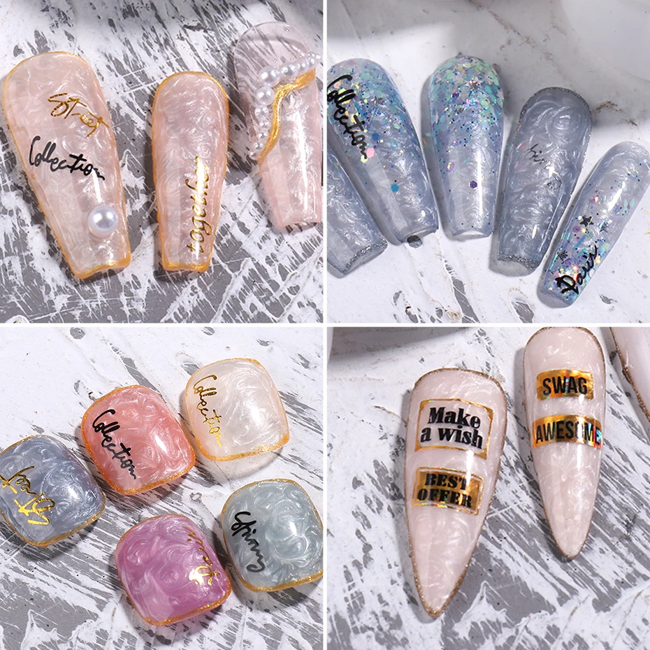 5ml Pearlescent ด้ายเจลเล็บ Glitter Gilt Streamer Mermaid SHELL ญี่ปุ่นออกแบบเล็บเคลือบเล็บ JI1986