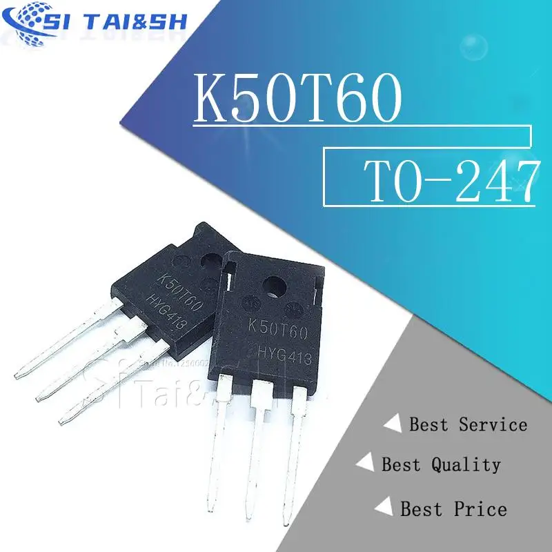 5PCS K50T60 IKW50N60T TO-247 50A/600V IGBT Field effect Triode new original