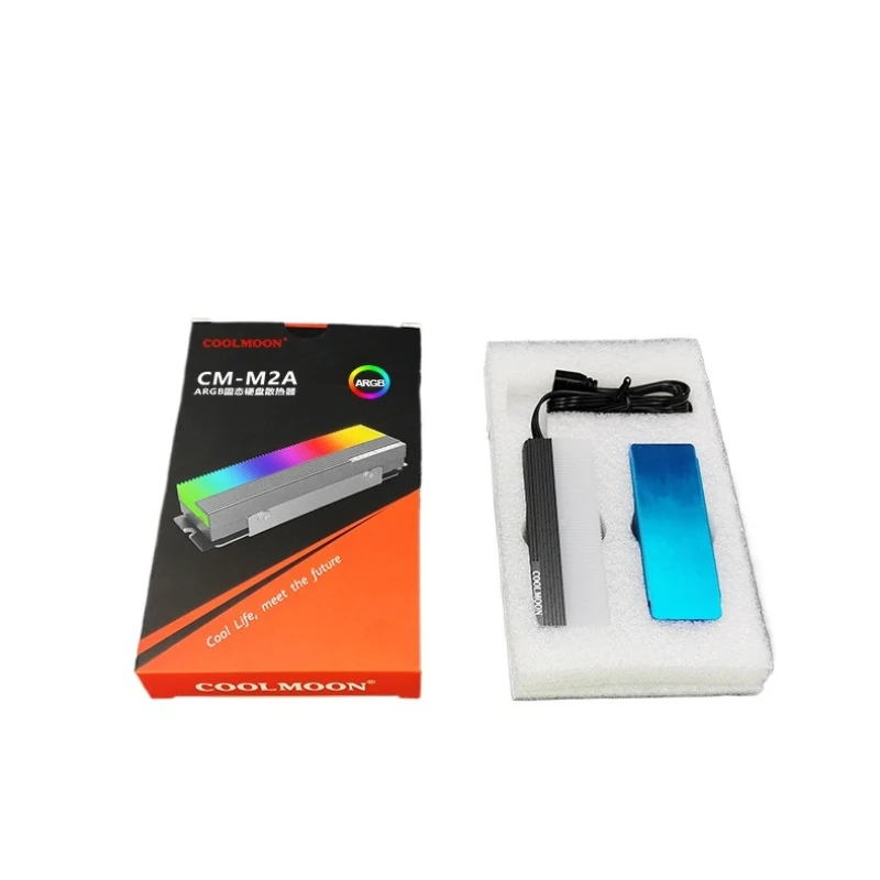 5V ARGB M.2 2280 SSD Full Aluminum Heatsink Colorful RGB Light Cooler Heat Dissipation Radiator for Desktop PC Computer Hardware