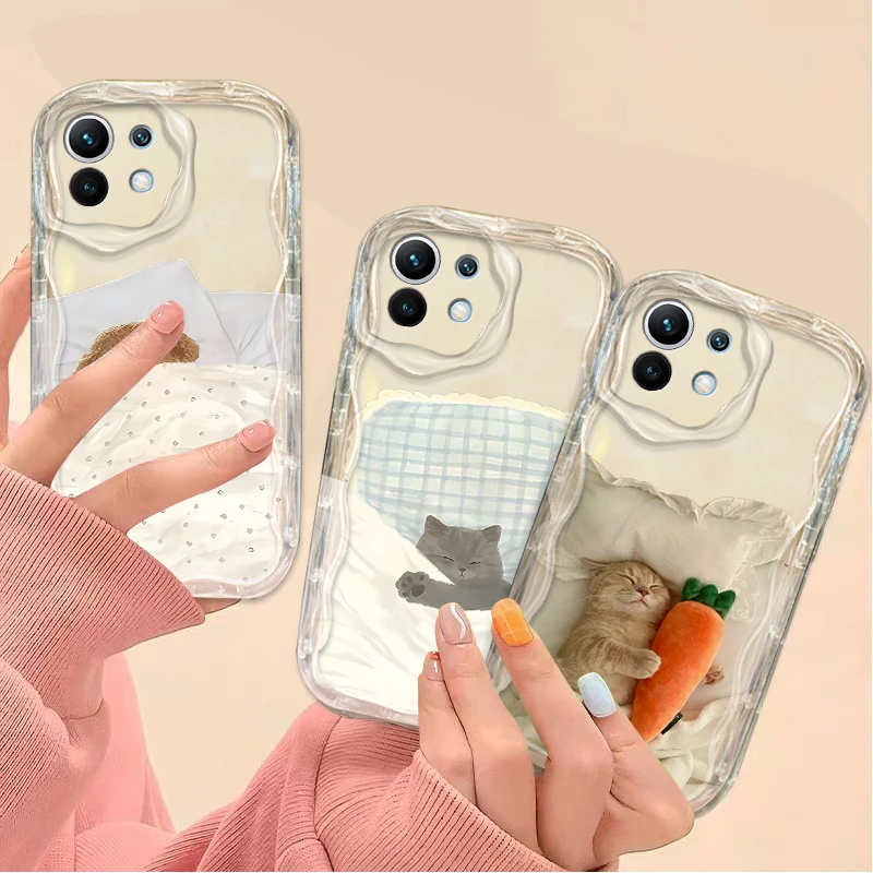 Cat Dog Carrot Case For Xiaomi 14T 13T 12T 13 12 11 11i Lite 5G 10T POCO X5 X6 Pro X3 NFC X4 GT F3 F4 F5 F6 M6 M5S C65 3D Wave