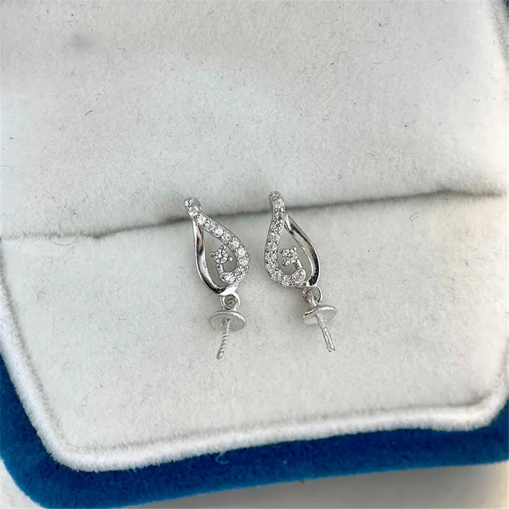 

S925 Sterling Silver Pearl Earring Settings DIY Jewelry Making Supplies Blank Earring Posts for Handcrafted Accessories No Pearl