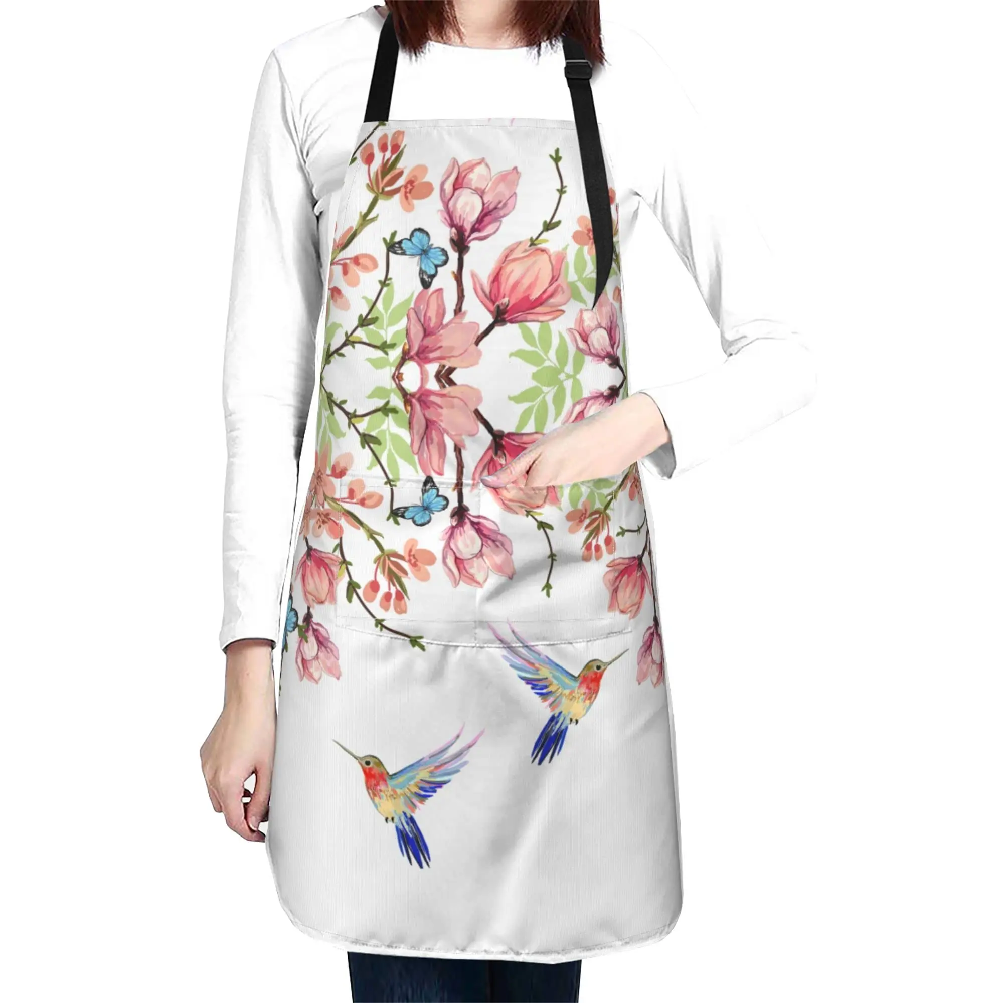 Welcome Spring Aprons for Women with Pockets | 28 X 33 Inches | Cooking, Baking, Kitchen, Chef, Men's Apron