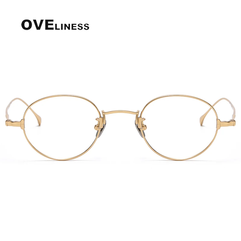 Pure Titanium Glasses Frame Men Women Vintage Round Myopia Optical Prescription Eyeglasses Frames New Titan Eyewear Spectacles