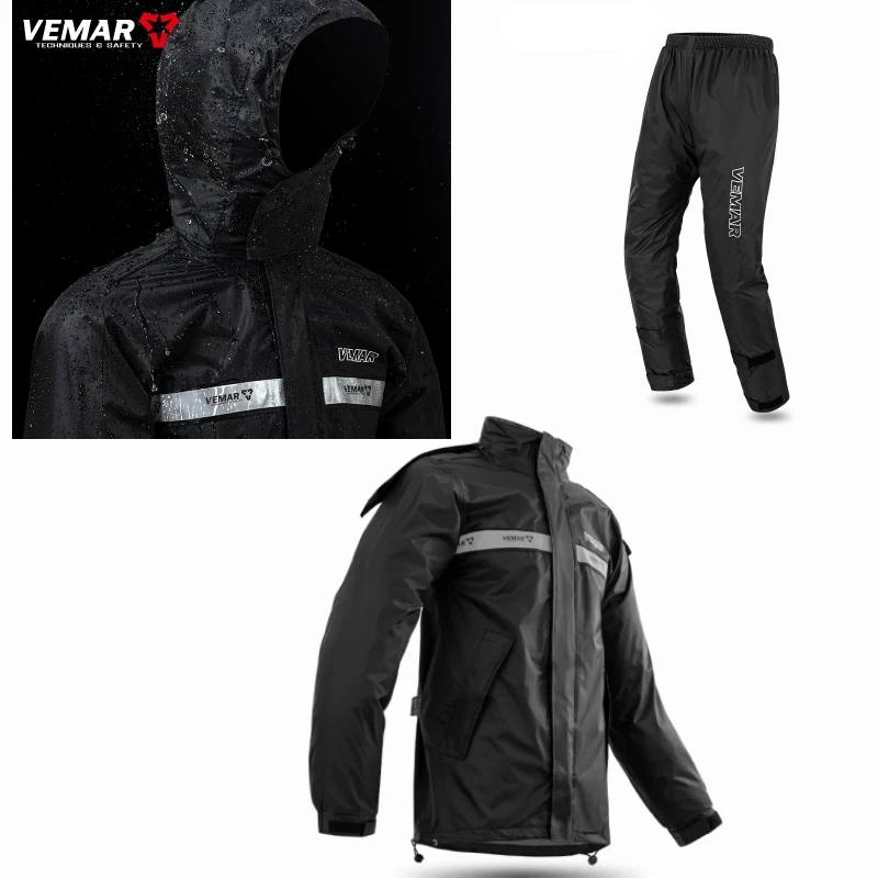 

VEMAR Men Women Waterproof Riding Outfit Raincoat Rain Jacket and Pants for Electric Scooter Motorcycles Riders