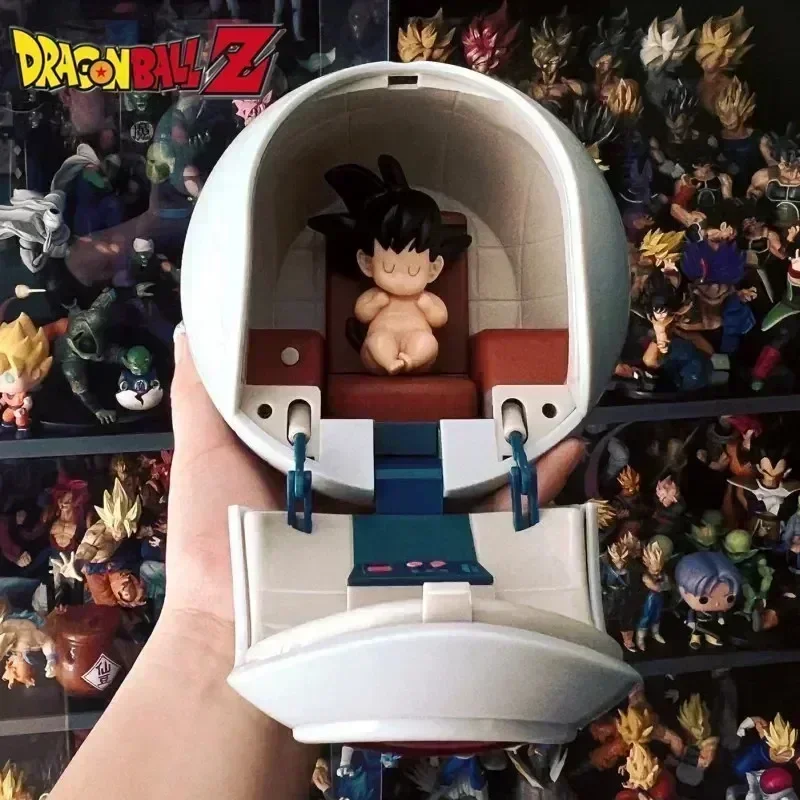 Dragon Ball Luminous Super Saiyan Goku Space Capsule Spaceship Decoration Model Desktop Ornaments Collectionstoys Kids Gifts