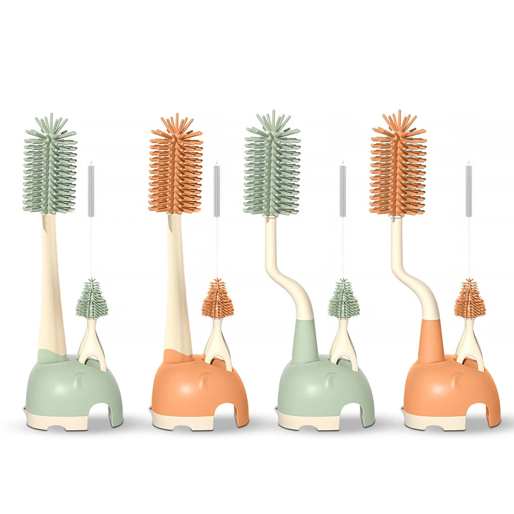 Baby Bottle Brushes with Stand Reusable Milk Bottle Straw Brush Supplies