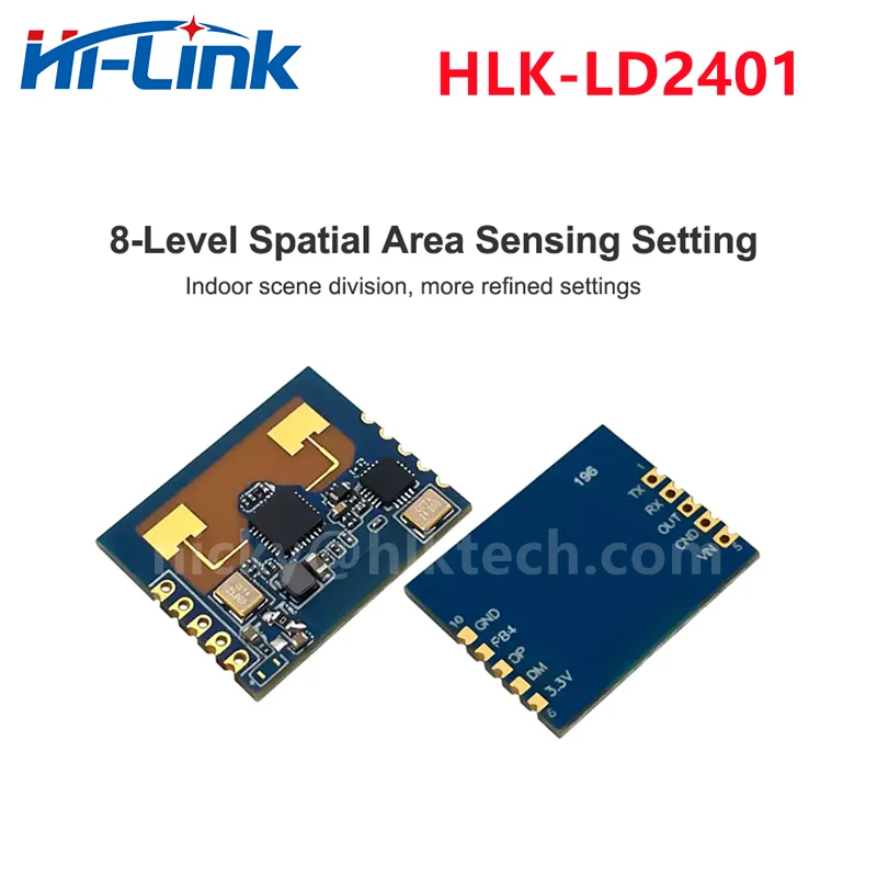 HLK-LD2402 HLK-LD2401 존재 레이더 모듈, MM 웨이브 인체 모션 센서, 지능형 센서 스위치, BLE 블루투스, 10m, 24G