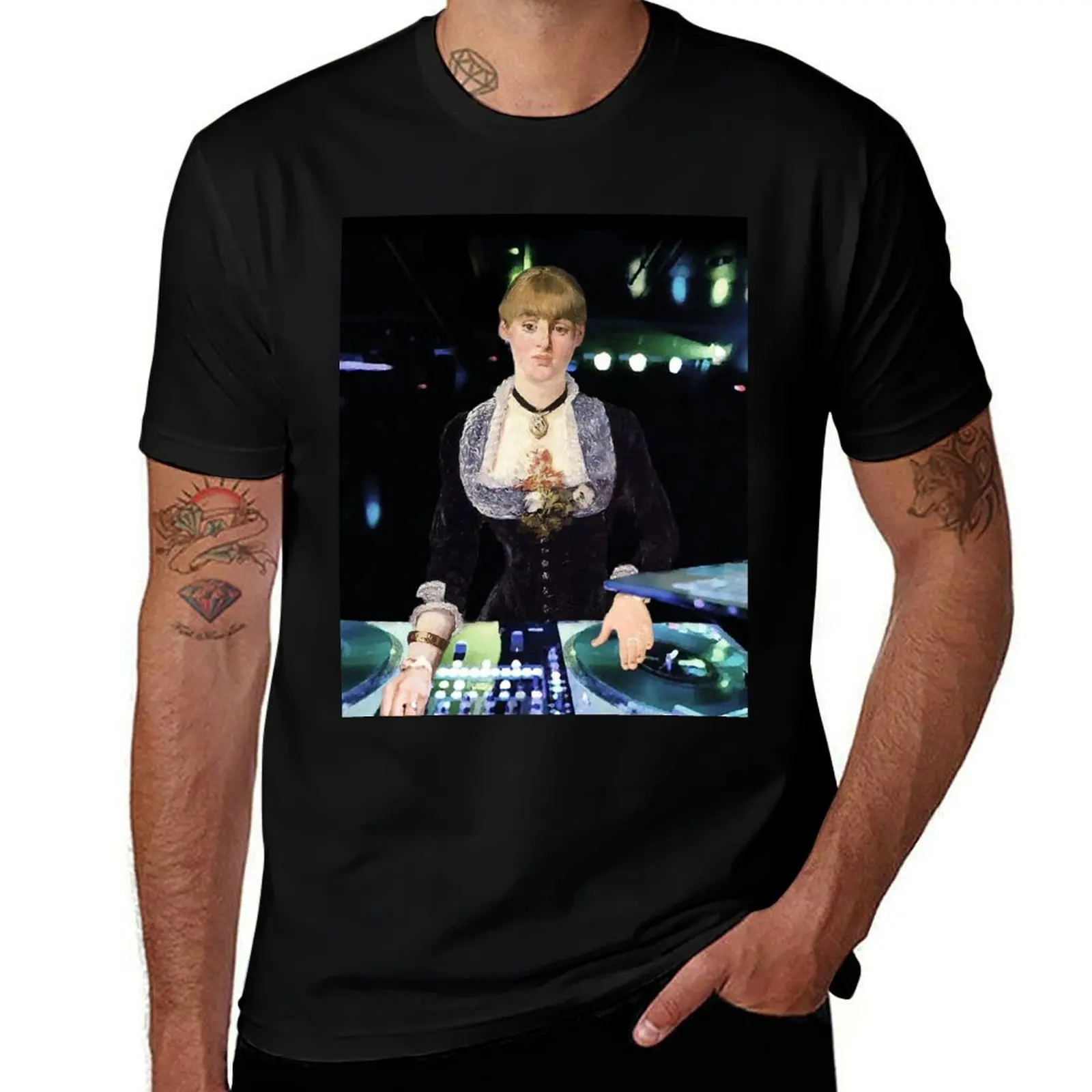 A DJ at the Folies-Bergère T-Shirt Vintage Print Crew Neck Tee T-Shirt