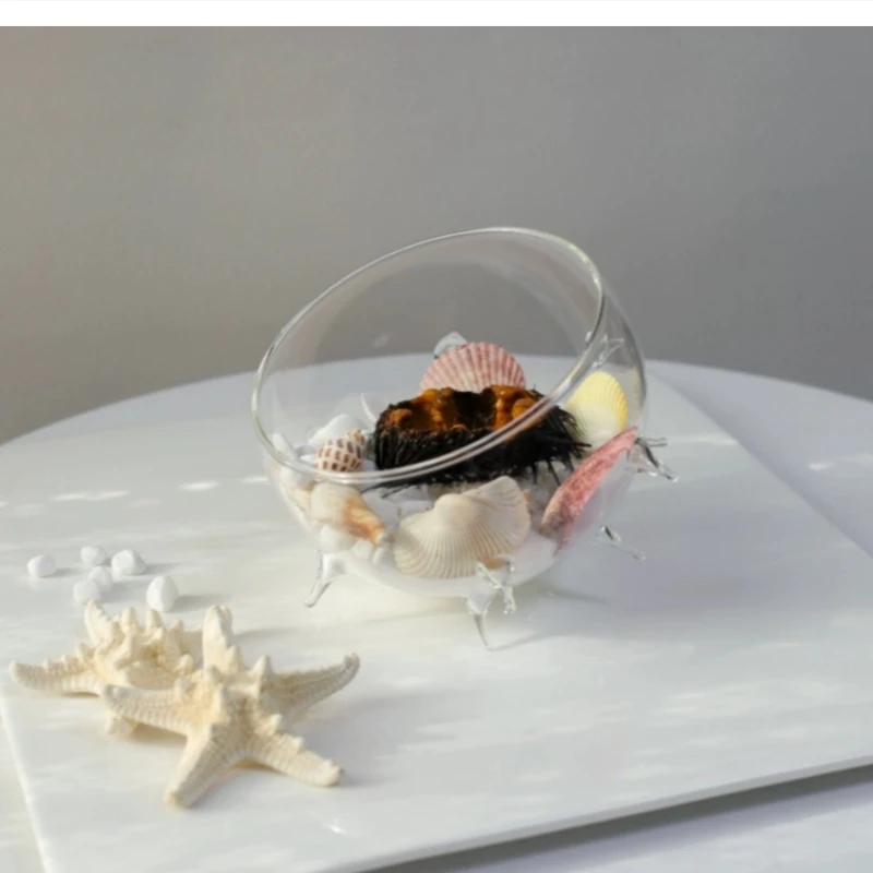 sea urchin Glass bowl Hotel special tableware cold dish molecular cuisine artistic conception