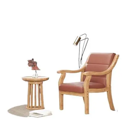 Solid wood chair Comfortable office chair Chess and card Solid wood with armrests Home elderly chair