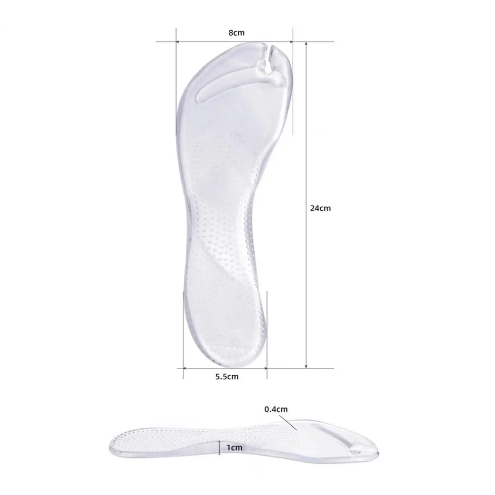 1 Pair Convenient Silicone Insoles  Soft Sole Universal Shoes Pads  Silicone Shoes Pads Sandals Massager