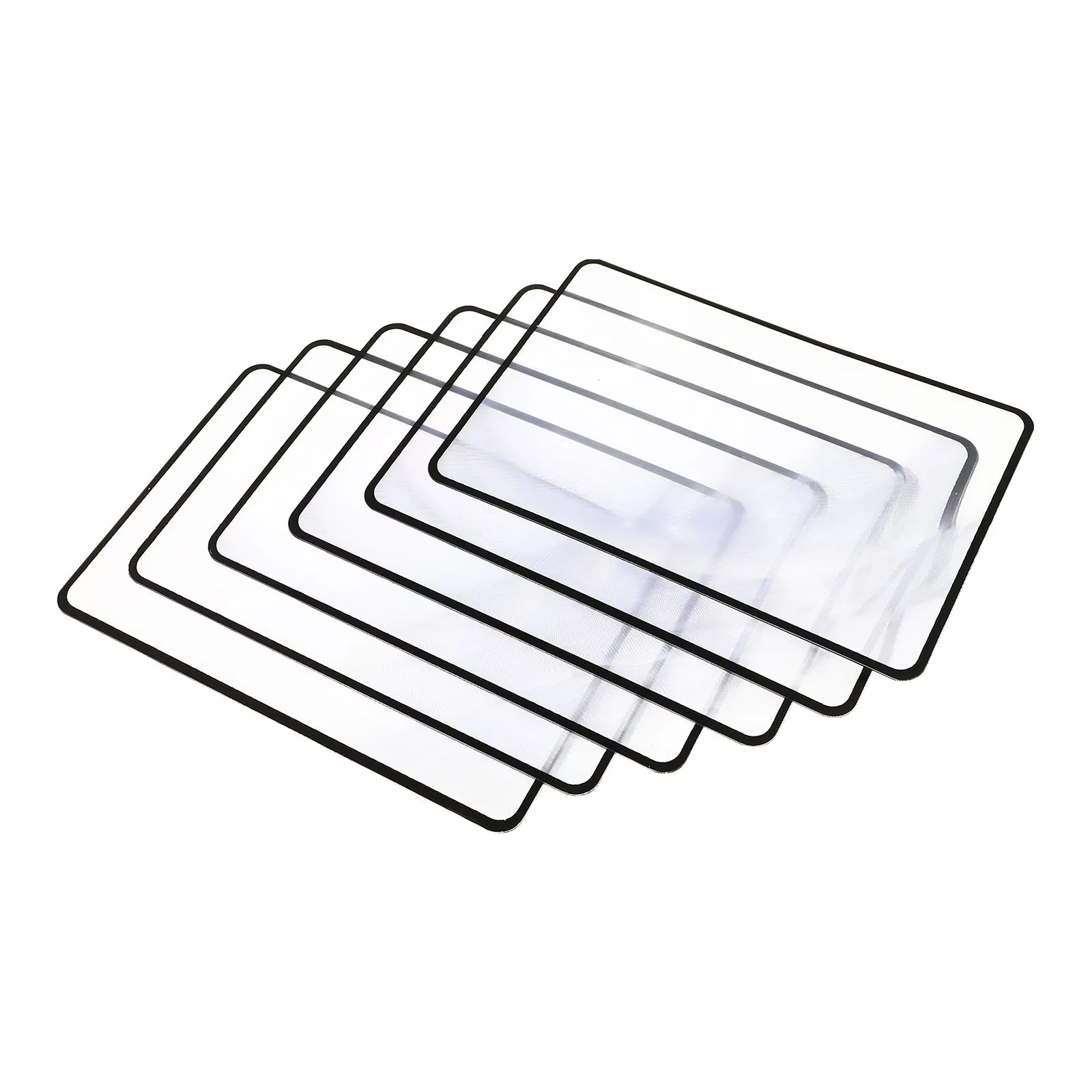 

6Pcs Portable Card Sized Black Magnifying Glass Handheld Reading Magnifier for Elderly Detailed Viewing Durable Practical