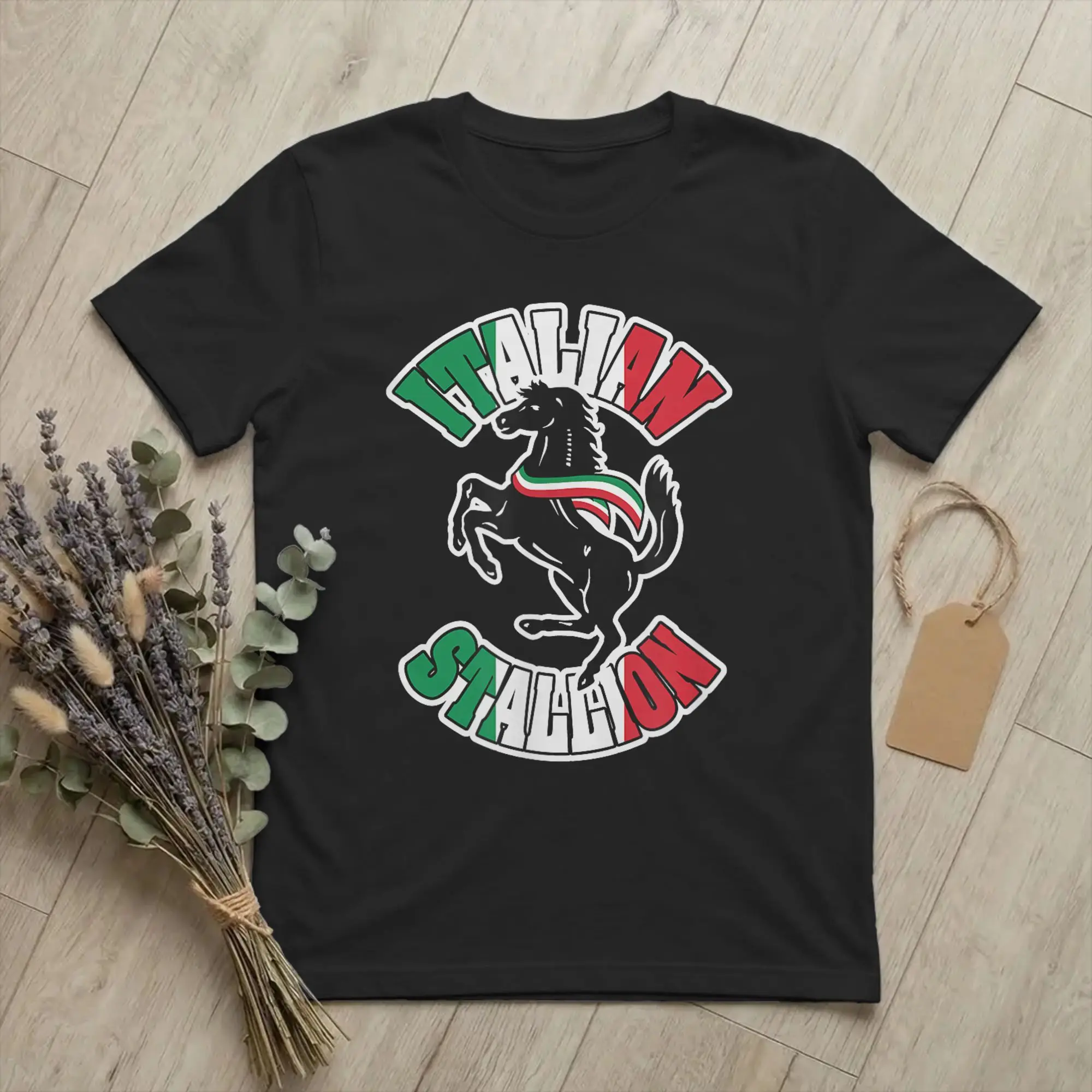 Rockys Italian Stallion Horse T-Shirt Men Boxing Movie Vintage Cotton Tee Shirt Round Neck Short Sleeve T Shirt Gift Idea merch