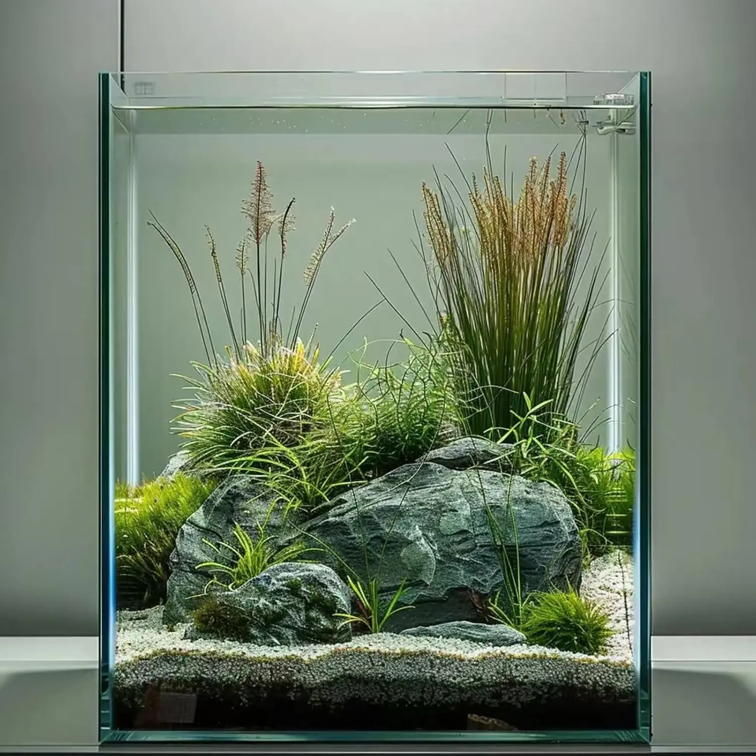 

5 Gallon Glass Fish Tank, Easy Maintain Small Aquarium for Betta, Snails, Shrimp, Aquatic Planting