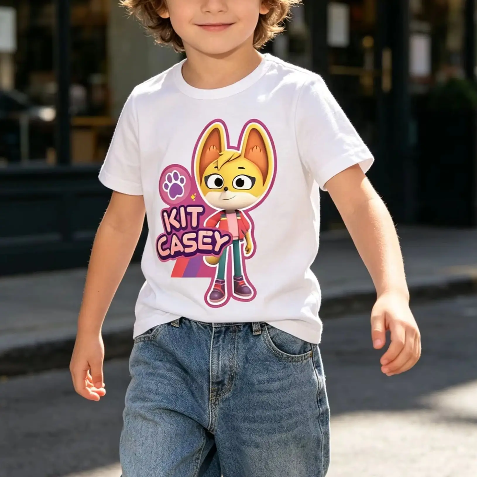 The Creature Cases Kit Casey Cartoon Manga Men T Shirt Women Tee Boys Top Children Parent Child Cotton short sleeves kids Tshirt